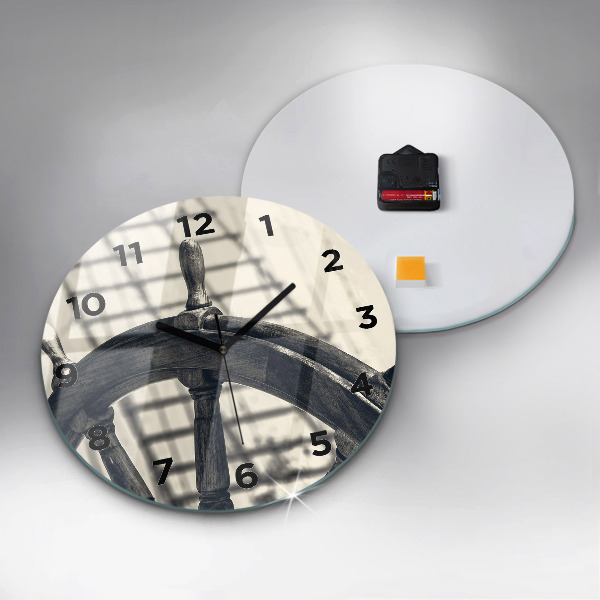 Zegar szklany okrągły Starożytny statek