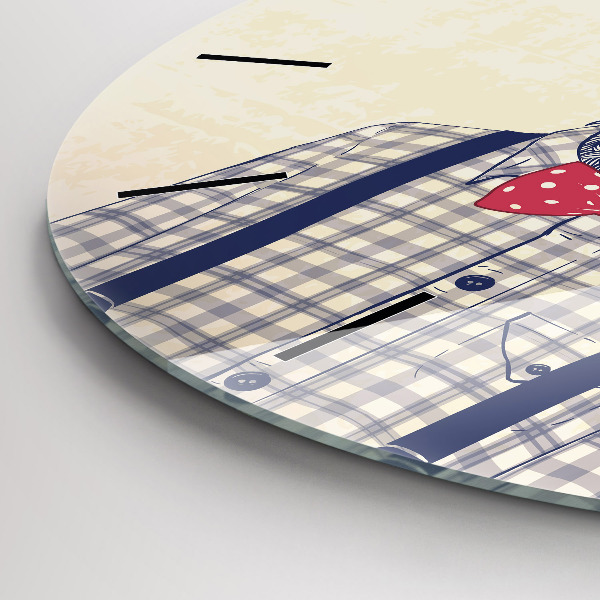 Zegar szklany okrągły Jeleń w koszuli