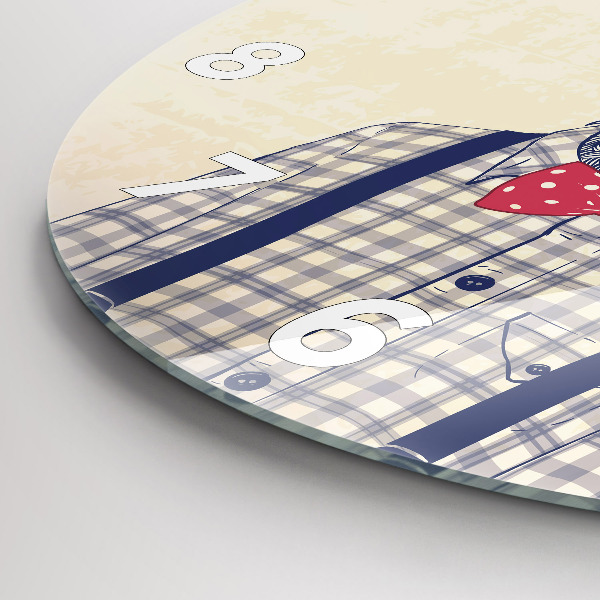 Zegar szklany okrągły Jeleń w koszuli