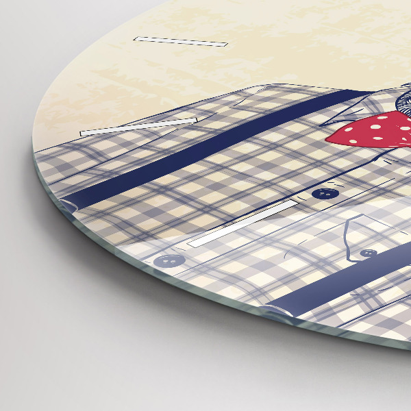 Zegar szklany okrągły Jeleń w koszuli