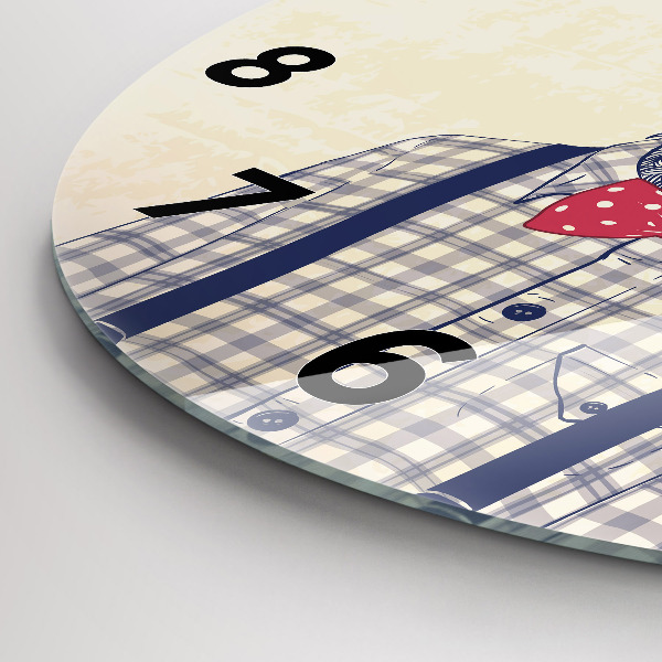 Zegar szklany okrągły Jeleń w koszuli