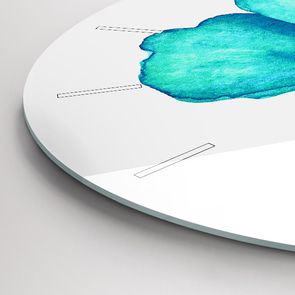 Zegar szklany okrągły Turkusowy letni motyl