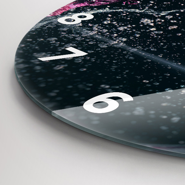 Zegar szklany okrągły Zdrowy styl życia - bieg