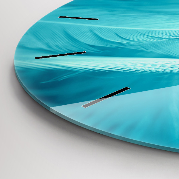 Zegar szklany okrągły Zielono turkusowe vintage