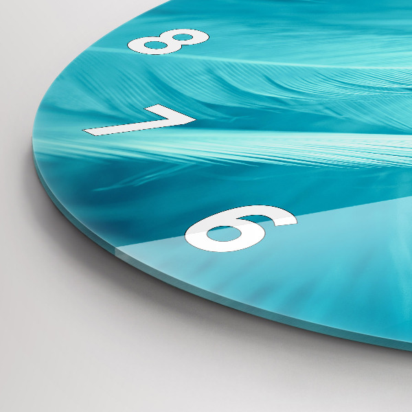 Zegar szklany okrągły Zielono turkusowe vintage