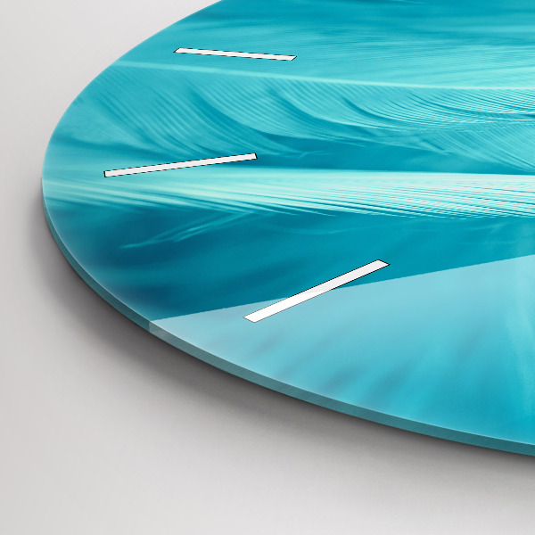 Zegar szklany okrągły Zielono turkusowe vintage