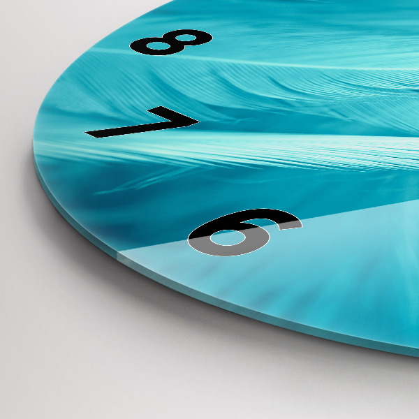 Zegar szklany okrągły Zielono turkusowe vintage