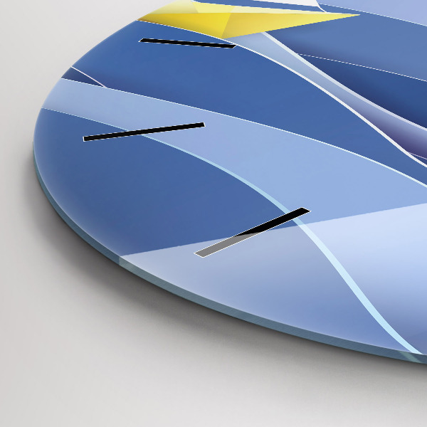 Zegar szklany okrągły Origami kolorowe żaglówki