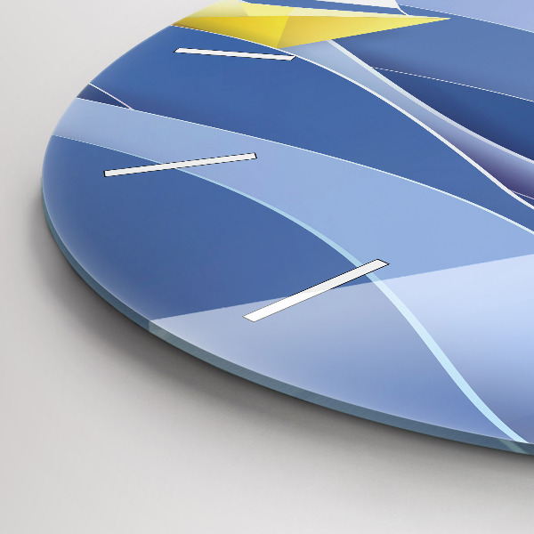 Zegar szklany okrągły Origami kolorowe żaglówki