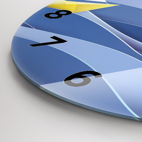 Zegar szklany okrągły Origami kolorowe żaglówki