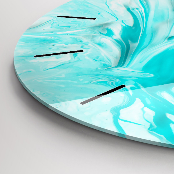 Zegar szklany okrągły Niebieska abstrakcja