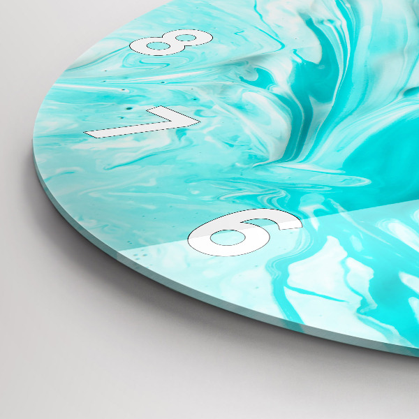 Zegar szklany okrągły Niebieska abstrakcja