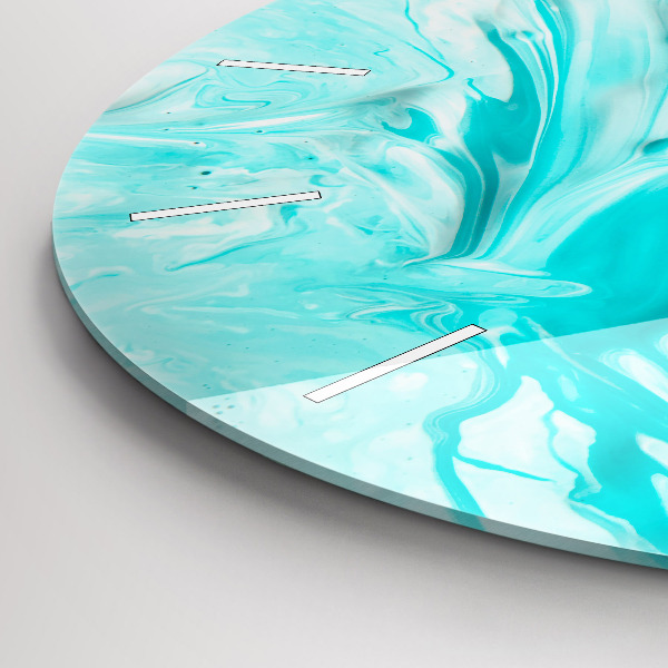 Zegar szklany okrągły Niebieska abstrakcja