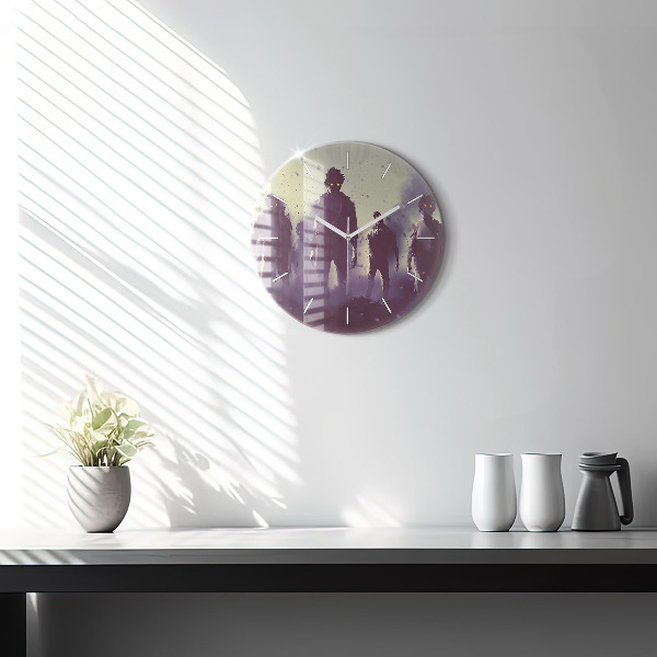 Zegar szklany okrągły Zombie w nocy – halloween