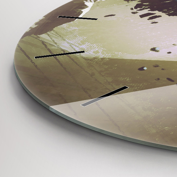 Zegar szklany okrągły Walka robota i samuraja