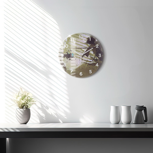 Zegar szklany okrągły Walka robota i samuraja