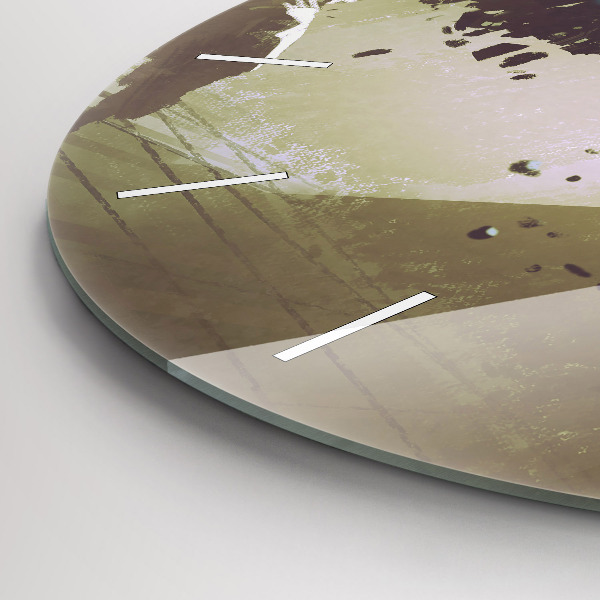 Zegar szklany okrągły Walka robota i samuraja