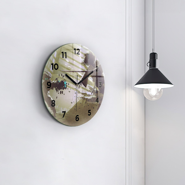 Zegar szklany okrągły Walka robota i samuraja