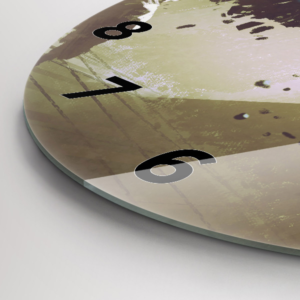 Zegar szklany okrągły Walka robota i samuraja