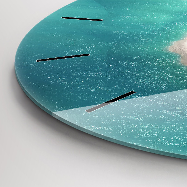 Zegar szklany okrągły Wyspa serce