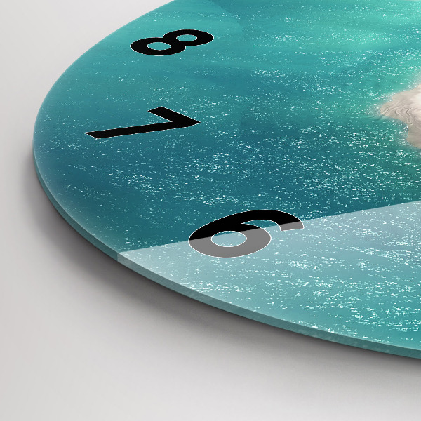 Zegar szklany okrągły Wyspa serce