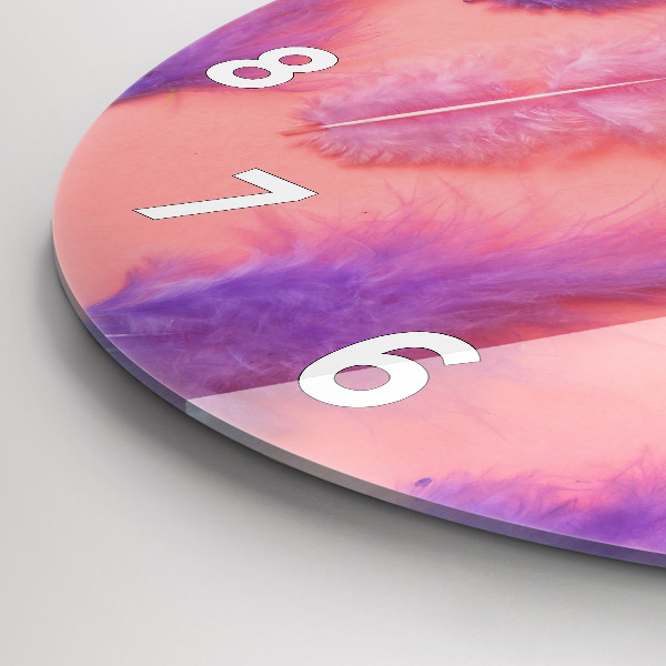 Zegar szklany okrągły Kolorowe pióra