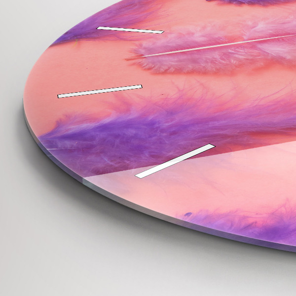 Zegar szklany okrągły Kolorowe pióra