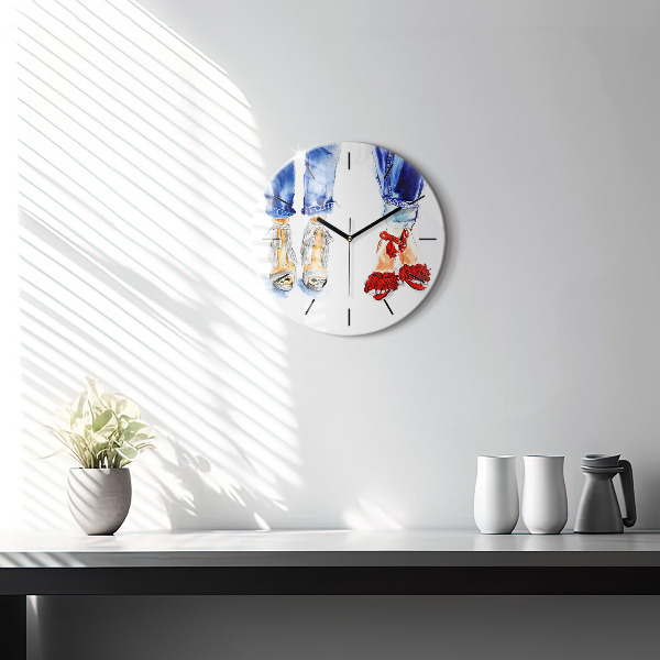 Zegar szklany okrągły Kobiece Szpilki