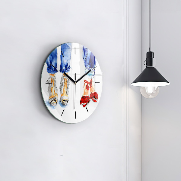 Zegar szklany okrągły Kobiece Szpilki