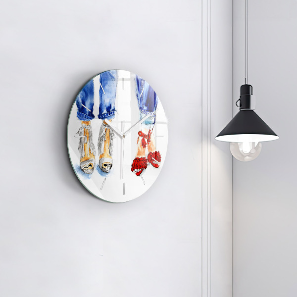 Zegar szklany okrągły Kobiece Szpilki