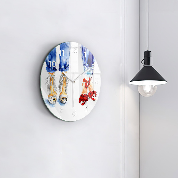 Zegar szklany okrągły Kobiece Szpilki