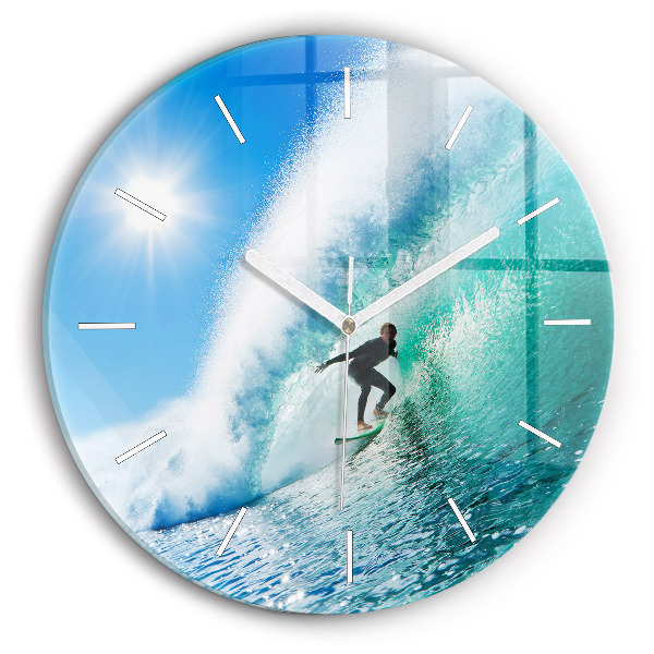 Zegar ścienny okrągły Surfing na Hawajach