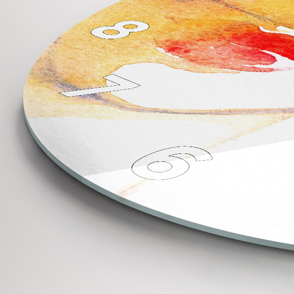 Zegar szklany okrągły Kobieta w kapeluszu