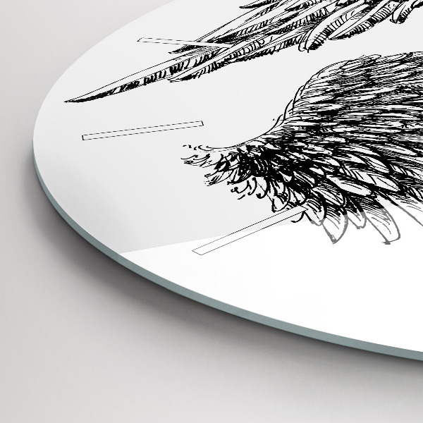 Zegar szklany okrągły Skrzydła anioła