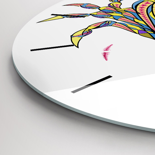 Zegar szklany okrągły Krab etniczny