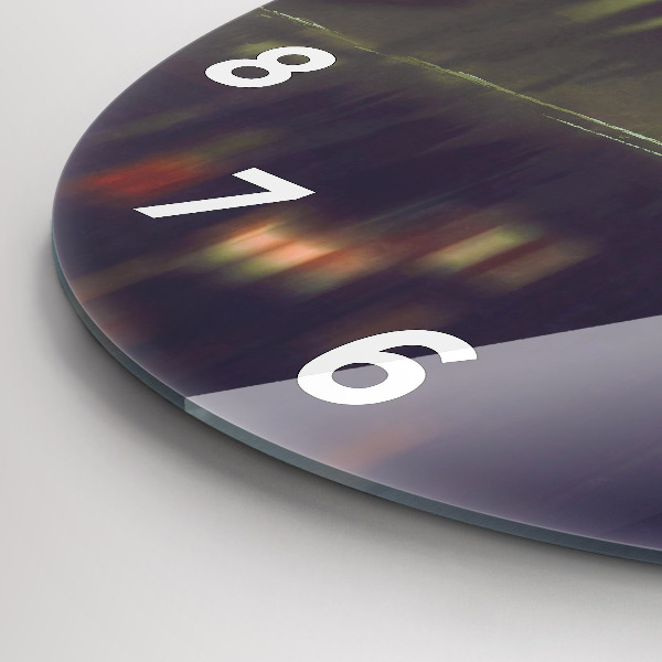 Zegar szklany okrągły Ludzie z parasolami