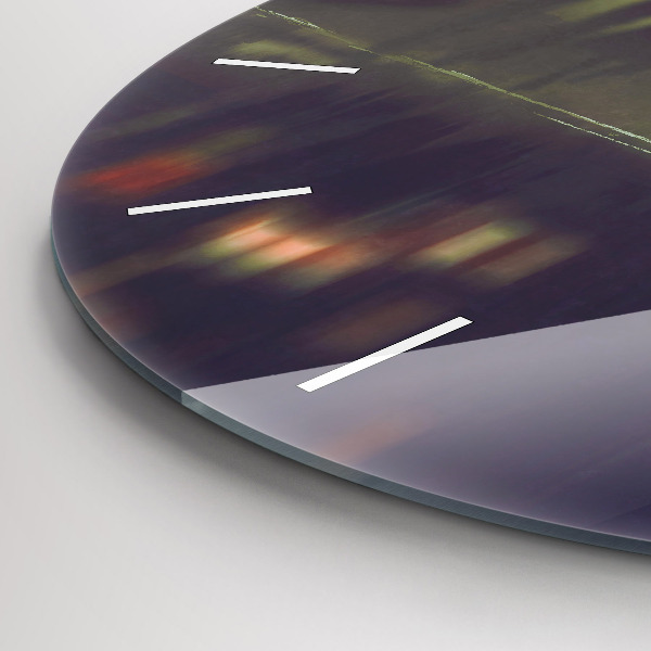 Zegar szklany okrągły Ludzie z parasolami