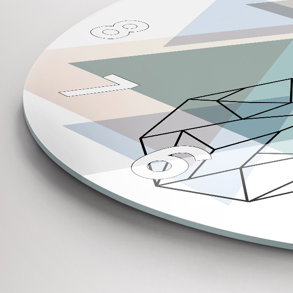 Zegar okrągły z nadrukiem Renifer styl skandynawski