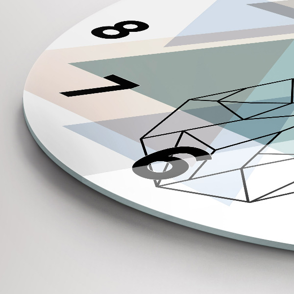 Zegar okrągły z nadrukiem Renifer styl skandynawski