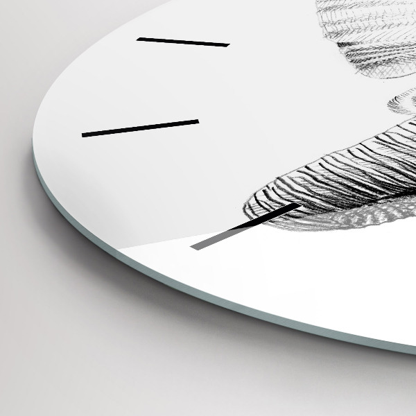 Zegar okrągły z nadrukiem Graficzna głowa słonia