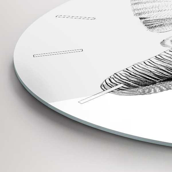 Zegar okrągły z nadrukiem Graficzna głowa słonia