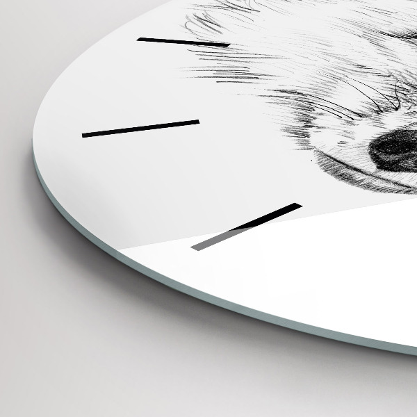 Zegar okrągły z nadrukiem Graficzna lisia głowa