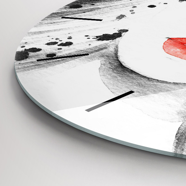 Zegar okrągły z nadrukiem Kobieta w kapeluszu