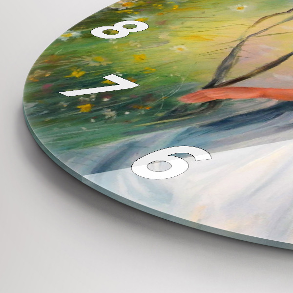 Zegar okrągły z nadrukiem Piękna kobieta z koniem