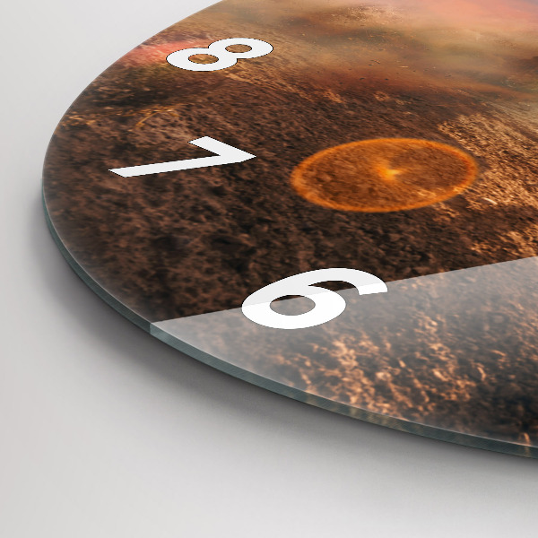 Zegar okrągły z nadrukiem Mężczyzna na motocyklu