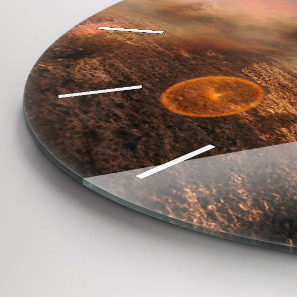 Zegar okrągły z nadrukiem Mężczyzna na motocyklu