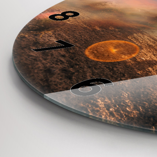 Zegar okrągły z nadrukiem Mężczyzna na motocyklu