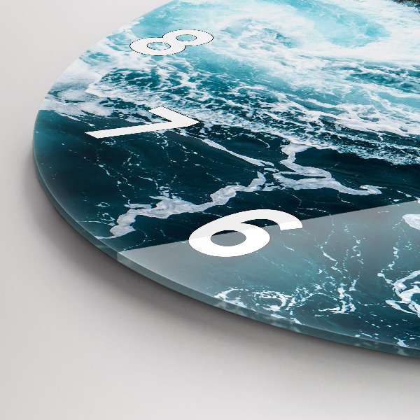 Zegar okrągły z nadrukiem Wirujące spienione fale