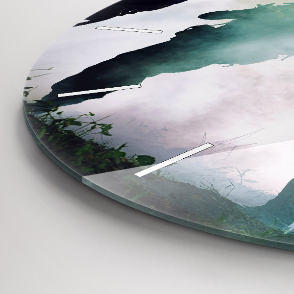 Zegar okrągły z nadrukiem Wojsko w lesie żołnierze