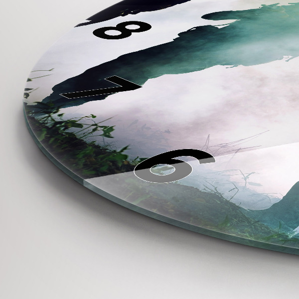 Zegar okrągły z nadrukiem Wojsko w lesie żołnierze